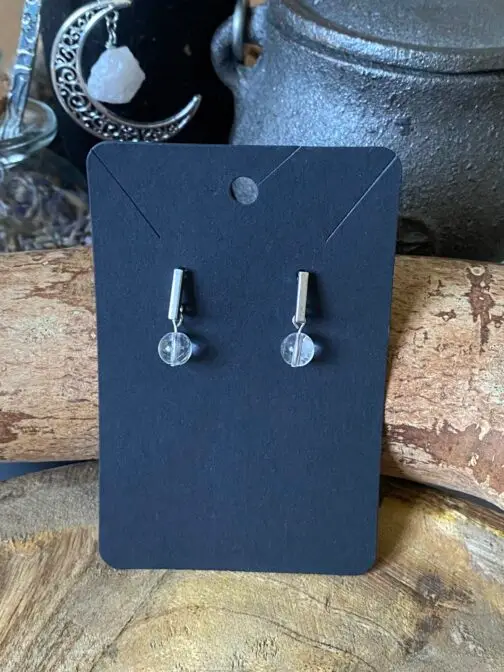 Boucles d'oreilles Sélène en Cristal de Roche 6mm